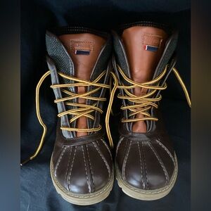 Tommy Hilfiger Charles Duck Boots Boys Brown Olive Green Size 3